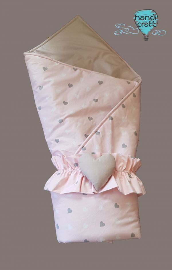 გამოსაყვანი კონვერტი ვარდისფერი გულებიანი