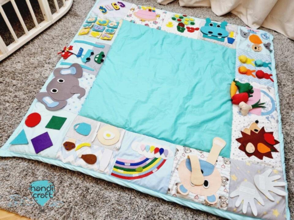 განმავითარებელი ხალიჩა ფირუზისფერი